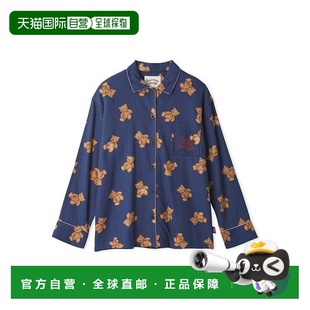 宽松熊纹法兰绒衬衫 1h可退 女士 pique 红白边饰 日本直邮gelato