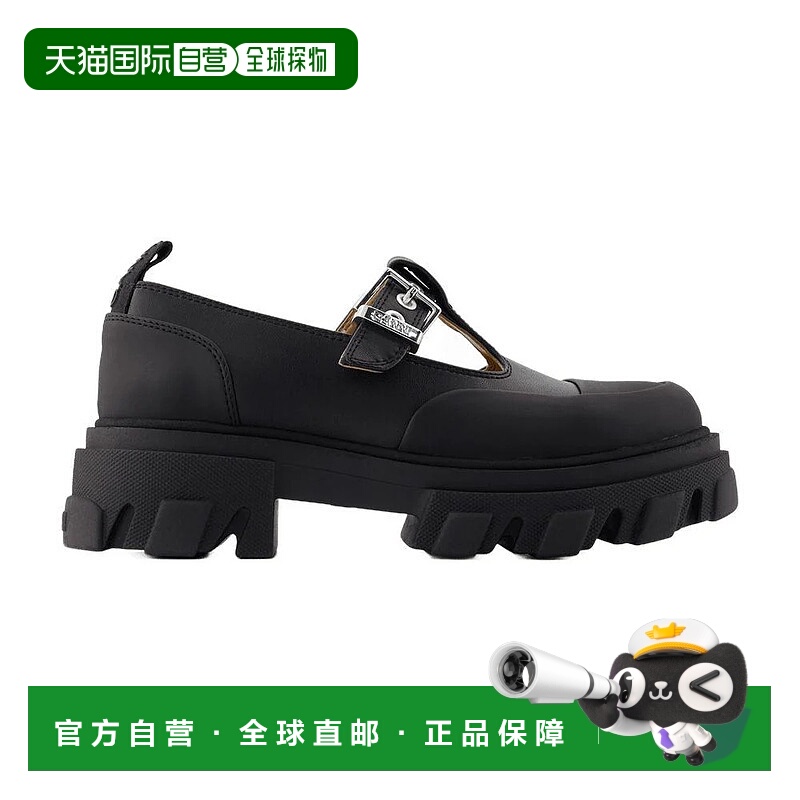 1h可退 香港直邮GANNI 女士芭蕾乐福鞋 S2475 SS2024 黑色 Ganni