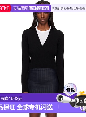 1h可退 香港直邮潮奢 Our Legacy 女士 黑色 Sharp V-Neck 毛衣 W