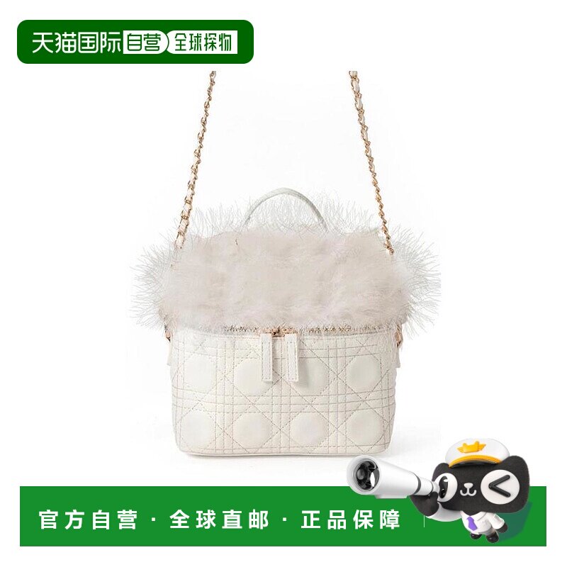 日本直邮日潮 GRL 双用皮草绗缝化妆包 dd468 清楚系穿搭手提包