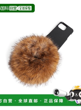 自营欧洲直邮Balenciaga巴黎世家 Tech女士黑色小牛皮毛绒手机壳