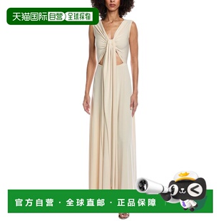 自营issue New York Wrap Bodice Gown - stone 美国奥莱直发长裙