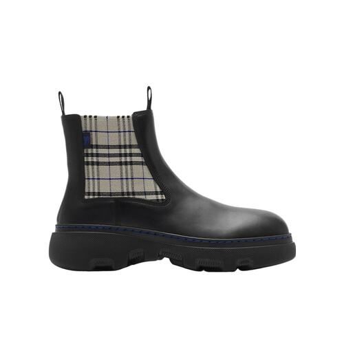 BURBERRY 女士高跟鞋 81022061 AW2024 黑色 圆头切尔西靴