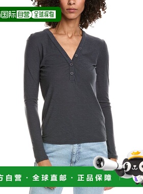 自营James Perse Jersey Henley Top - blue 美国奥莱直发上衣