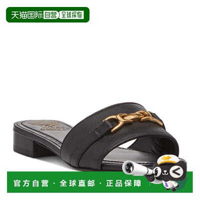 自营Vince Camuto Maxine Sandals Women's Black Leather Round