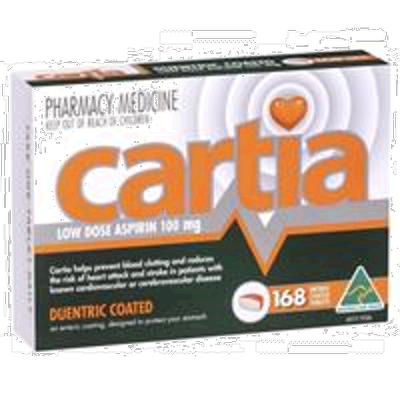 Cartia低剂量阿司匹林肠溶片100mg保护心脑血管168片