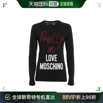 香港直邮LOVE MOSCHINO 女黑色女士T恤 W4G5218-1951-C74