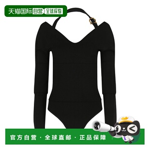 黑色 自营 连体衣 ferragamoV领长袖 美国奥莱直发性感 salvatore