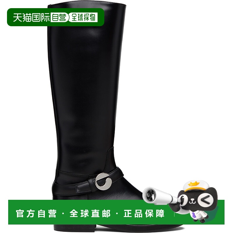 1h可退 香港直邮潮奢 Coperni 女士 黑色 Belt Cavalier 高筒靴 C