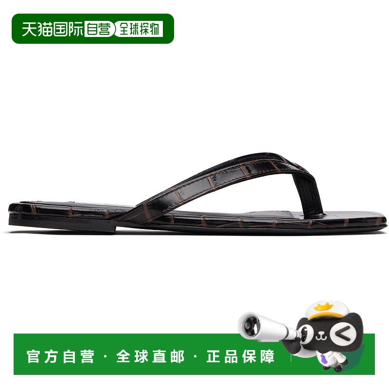 1h可退 香港直邮潮奢 TOTÊME 女士 棕色鳄鱼纹压花人字拖 252WAS4