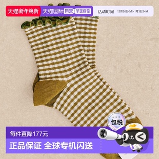 欧洲直邮Sezane 女士橄榄绿棉袜子堆堆袜