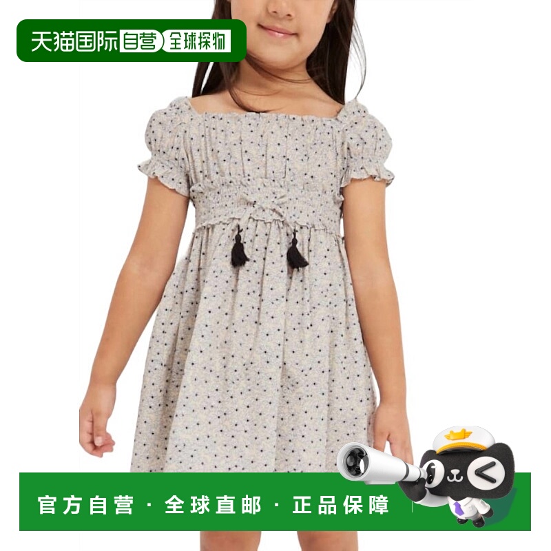 自营mayoral女童杏仁印花可持续棉质连衣裙 - 杏仁印花 【美国奥