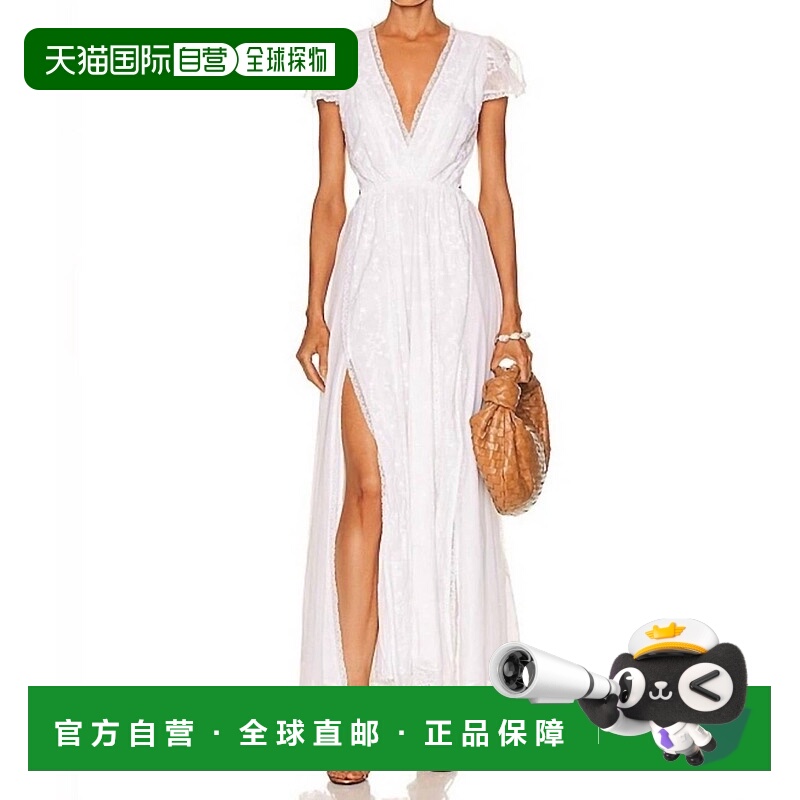 自营loveshackfancyVania Cotton Cut-Out Maxi Dress In White -