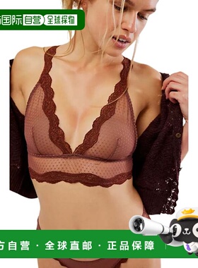 自营Free People Midweek Bra Women's Mocha Lace Rrim Longline