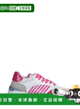 1h可退 欧洲直邮Dsquared2D二次方女士白色系绳条纹休闲鞋时尚休