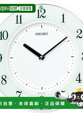 【日本直邮】Seiko Clock 掛鐘 SOLAR+ SF505W 白色 直徑31.5cm