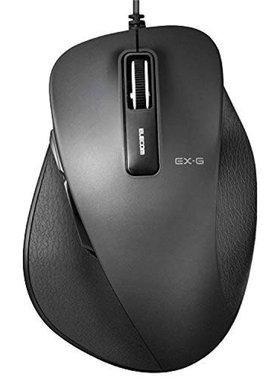 日本直邮Elecom有线蓝光鼠标M尺寸5按钮BlueLED传感器黑色