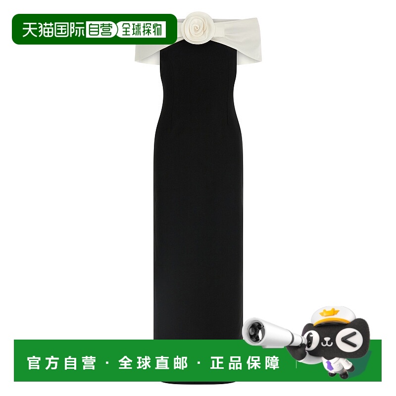 香港直邮Self-Portrait 女士 'Black Crêpe Maxi'... 花朵服装 R