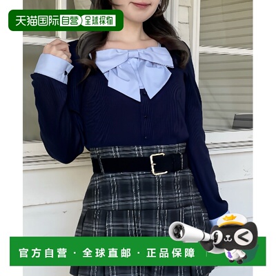 1h可退 日本直邮abc une face 女装 聚酯纤维 蝴蝶结叠层上衣 立