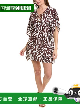 自营La Blanca Fierce Lace Up Caftan - Brown 美国奥莱直发罩衫