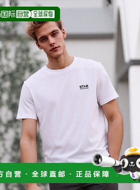 1h可退 香港直邮潮奢 GOLDEN GOOSE 男士 徽标圆领T恤 GMP01220P0