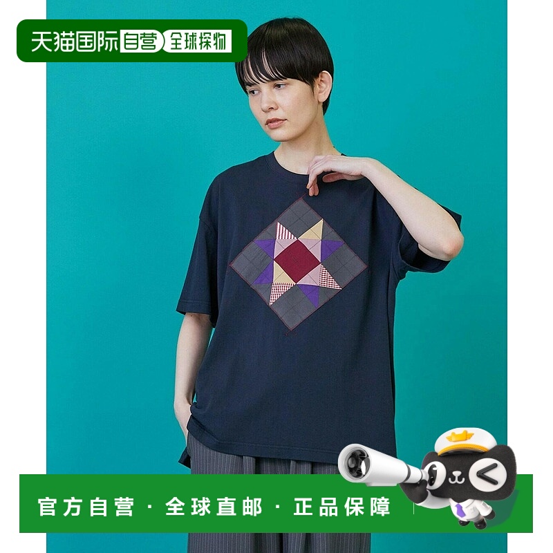 1h可退 日本直邮FRAPBOIS 男女同款 休闲宽松T恤 贴布刺绣八芒星