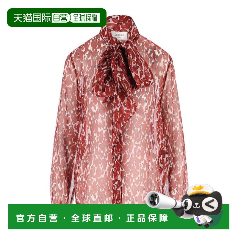 香港直邮Saint Laurent 长袖衬衫 842861Y4J35真丝系带