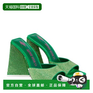 1h可退 香港直邮The Attico 女士 Devon 精饰皮质绒面革凉鞋