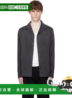 1h可退 香港直邮潮奢 boss 雨果 男士 灰色 Loose-Fit 衬衫 50545