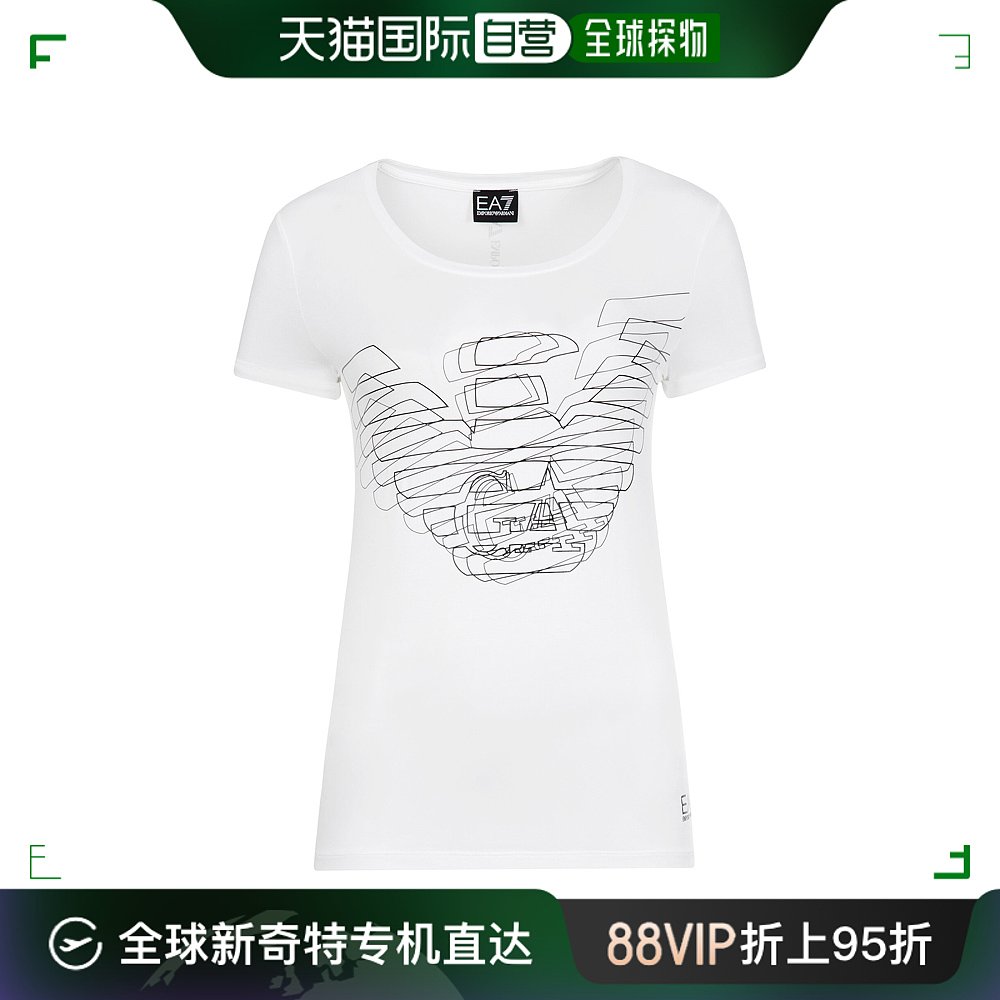 香港直邮EMPORIO ARMANI 女士白色棉质T恤 3GTT04-TJ28Z-1100 女装/女士精品 T恤 原图主图