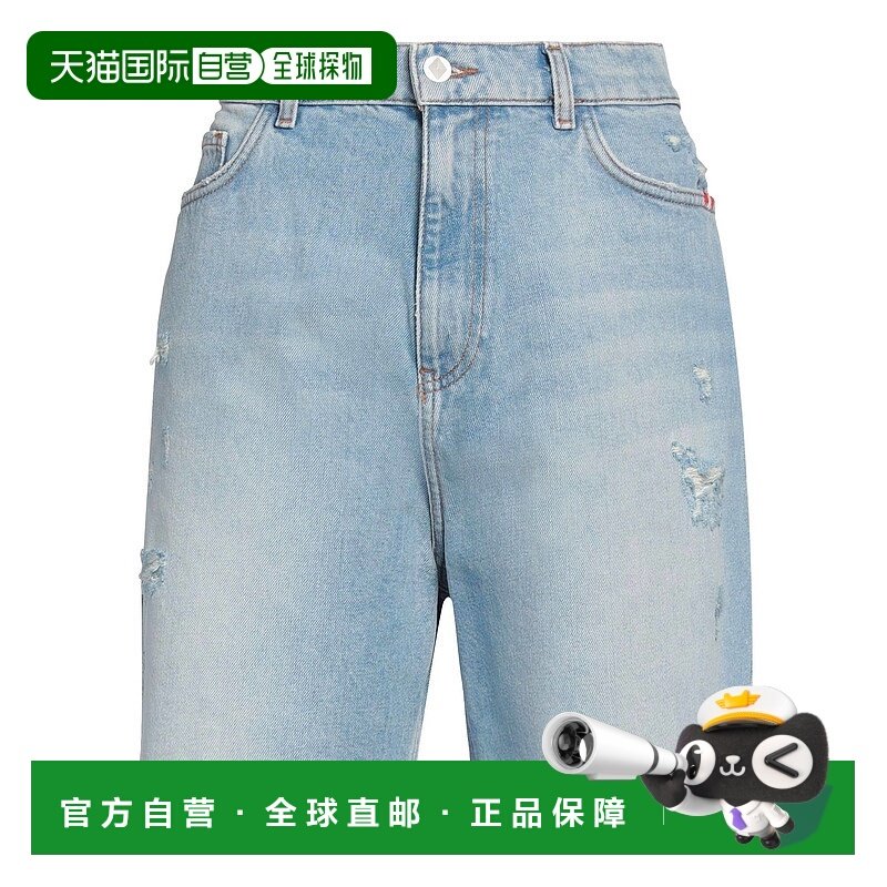 1h可退 香港直邮潮奢 Amish 女士 牛仔短裤 blue蓝色 舒适时尚