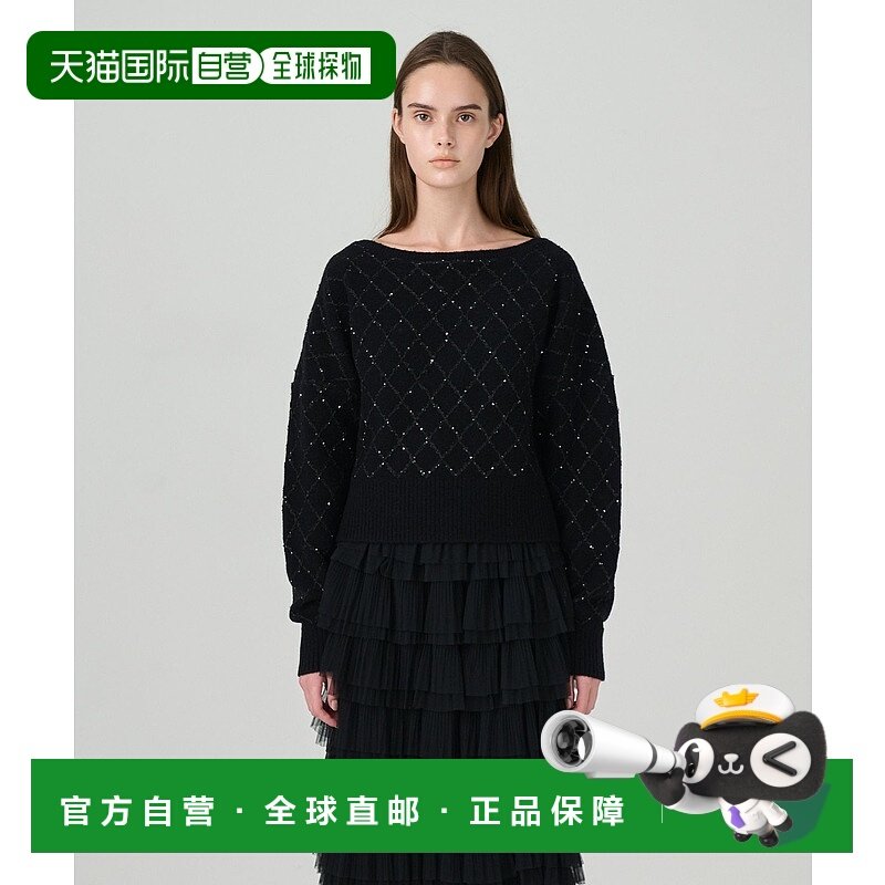 1h可退 日本直邮GRACE CLASS 女士亮片刺绣针织上衣 0125143415