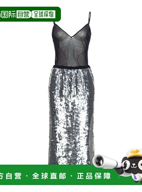 香港直邮Pinko 分层半透明亮片装饰连衣裙 104192A25D