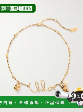 香港直邮Chloe 蔻依 女士 徽标图案项链 CHC25UFO56SYP珍珠吊坠