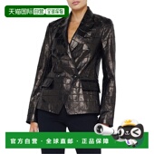 自营L 美国奥莱直发 黑色 AGENCE Kenzie皮革运动夹克