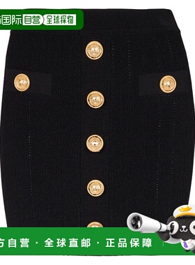 香港直邮BALMAIN 女士半身裙 EF1LB290KB070PA SS2025 黑色包臀裙