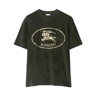 男士 绿色 T恤 AW2025 骑士印章毛巾T恤 81123681 BURBERRY