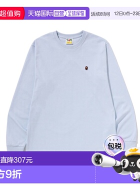 1h可退 日本直邮A BATHING APE 男女同款 全棉长袖T恤 胸前APE头
