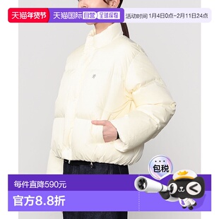 1h可退 日本直邮GYMPHLEX 女士 宽松短款羽绒外套 双拉链配色刺绣