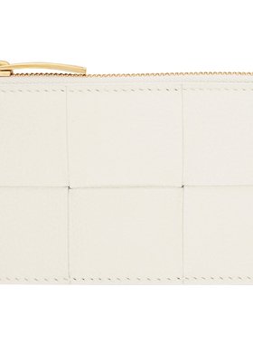潮奢 Bottega Veneta 葆蝶家 女士 白色拉链卡包 681010VCP13