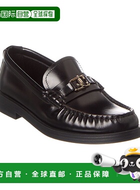 自营 Jimmy Choo Addie 皮革乐福鞋 - 黑色 美国奥莱直发女鞋单鞋