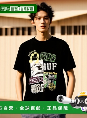 1h可退 日本直邮HUF 男女同款印花短袖T恤 25M_TS80247新款