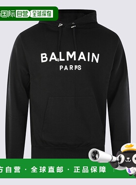 香港直邮BALMAIN 男士卫衣 BH0JR002BB65EAB AW2023 黑色帽衫