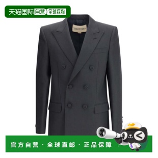 自营Valentino Polyester Men's Coat - black 美国奥莱直发