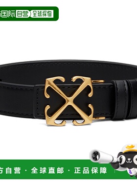 1h可退 香港直邮off-white 女士 黑色 Arrow Quote 25 腰带 OWRB1