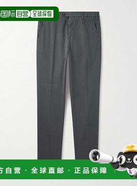 Canali 康钠丽 男士 锥形棉混纺斜纹布裤子 PT01482D9169休闲裤