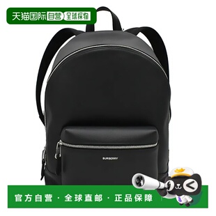 自营欧洲直邮Burberry博柏利双肩背包男士黑色外部带口袋和logo