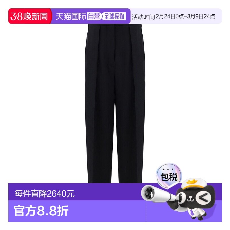 香港直邮Balmain 巴尔曼 女士 褶皱直筒裤休闲裤 DF0PQ310WC09 - 天猫国际全球探物出品