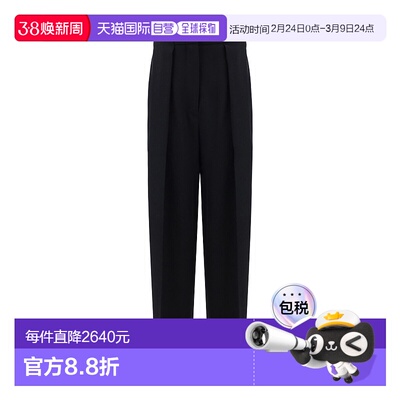 香港直邮Balmain 巴尔曼 女士 褶皱直筒裤休闲裤 DF0PQ310WC09