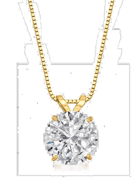 自营 Ross-Simons CZ 单石项链 14kt 黄金 - 20 英寸 美国奥莱直